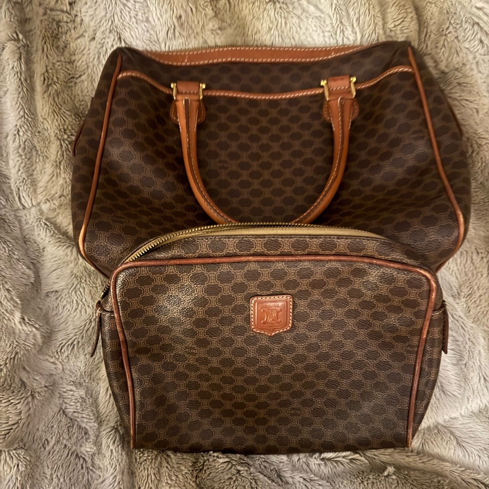 Celine Stylish Brown Tote with Tan Accents Excellent Preloved Condition - Picture 3 of 8